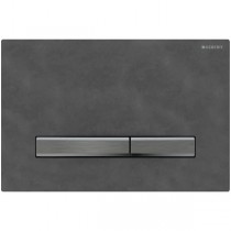 Geberit Betätigungsplatte Sigma50 für 2-Mengen-Spülung, Mustang Schiefer, Metallfarbe schwarzchrom