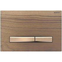 Geberit Betätigungsplatte Sigma50 für 2-Mengen-Spülung, Nussbaum amerikanisch, Metallfarbe rotgold