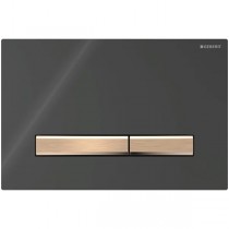 Geberit Betätigungsplatte Sigma50 für 2-Mengen-Spülung, Schwarz, Metallfarbe rotgold