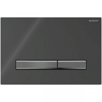 Geberit Betätigungsplatte Sigma50 für 2-Mengen-Spülung, Schwarz, Metallfarbe schwarzchrom