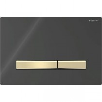 Geberit Betätigungsplatte Sigma50 für 2-Mengen-Spülung, Schwarz, Metallfarbe Messing