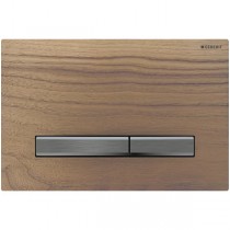 Geberit Betätigungsplatte Sigma50 für 2-Mengen-Spülung, Metallfarbe schwarzchrom: schwarzchrom, Nussbaum amerikanisch 