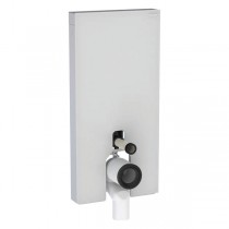 GE Monolith Plus Sanitärmodul für SWC 101cm, Glas weiß / Aluminium gebürstet