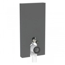 GE Monolith Sanitärmodul für Stand-WC 101cm, Glas schwarz /schwarz Alu. gebü.