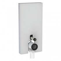 GE Monolith Sanitärmodul für Stand-WC 101cm, Glas weiß / Aluminium gebürstet