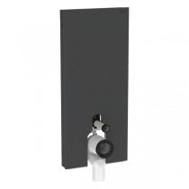 GE Monolith Sanitärmodul für Stand-WC 114cm, Glas schwarz /schwarz Alu. gebü.