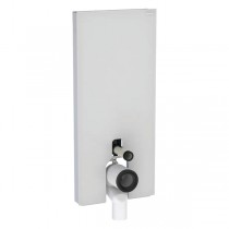 GE Monolith Sanitärmodul für Stand-WC 114cm, Glas weiß / Aluminium gebürstet