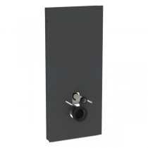GE Monolith Sanitärmodul für Wand-WC 114cm, Glas schwarz /schwarz Alu. gebü.