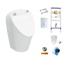 Geberit Renova S Spülrandloses Urinal mit Deckel, weiß-alpin, KeraTect