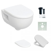 Geberit Renova Wand-WC-Tiefspüler, teilgeschlossen TurboFlush, T:53cm, weiß 503156001