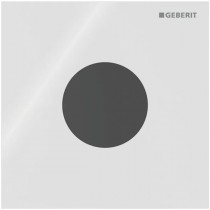Geberit Typ 40 UR-Strg. m. elektron. Sp-Ausl. Netz.-Betr., Round, Glas, hvid