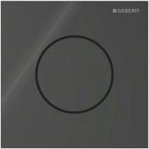 Geberit Typ 40 UR-Strg. med pneum. Sp-Ausl. Round, Glas sort