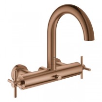GROHE 2-Griff-Wannenbatt. Atrio 25268 Wandmontage Kreuz-Griffe warm sunset gb