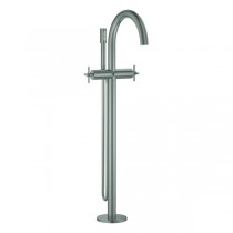 GROHE 2-Griff-Wannenbatt. Atrio 25272 FMS Bodenmontage Kreuz-Griff supersteel