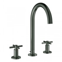 GROHE 3-Loch-WT-Batterie Atrio 20643 Rohrauslauf Kreuz-Gr. hard graphite geb.