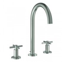GROHE 3-Loch-WT-Batterie Atrio 20643 Rohrauslauf Kreuz-Griff supersteel