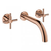 GROHE 3-Loch-WT-Batterie Atrio 20661 Fertigmontageset Kreuz-Griff warm sunset