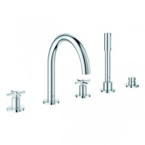 GROHE 5-Loch-Wannen-Kombination Atrio 29408 FMS Kreuz-Griff chrom