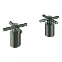GROHE Kreuzgriffe Atrio 14217 1 Paar hard graphite gebürstet
