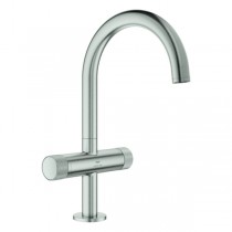 GROHE WT-Einlochbatt. Atrio Private C. 21138 L-Size Knopfbetätigung supersteel