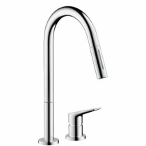 Hansgrohe 2-Loch Spültischmischer Axor Citterio M chrom mit Ausziehbrause