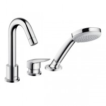 Hansgrohe 3-Loch Wannenmischer Logis F-Set chrom Wannenrandmontage