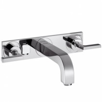 Hansgrohe 3-Loch Waschtischarm.Axor Citterio Wand F-Set lang chrom m.Platte u.Hebelgr