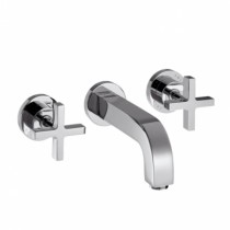 Hansgrohe 3-Loch Waschtischarm.Axor Citterio Wand Fertigset lang chrom m.Kreuzgriffen