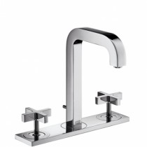 Hansgrohe 3-Loch Waschtischarmatur Axor Citterio chrom mit Platte u.Kreuzgriffen