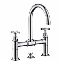 Hansgrohe 3-Loch Waschtischarmatur Brücke Axor Montreux Standmodell chrom