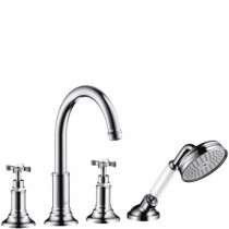 Hansgrohe 4-Loch Wannenarmatur Axor Montreux F-Set f.Wannenrand chrom m.Kreuzgriffen