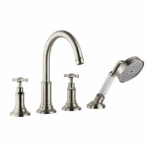 Hansgrohe AXOR Montreux 4-Loch Armatur für Fliesenrandmontage, nickel gebürstet 16544820