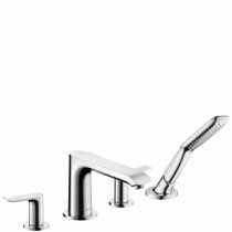 Hansgrohe 4-Loch Wannenarmatur Metris F-Set chrom Wannenrandmontage