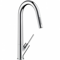 Hansgrohe Spültischmischer Axor Starck edelstahl-optik mit Ausziehbrause