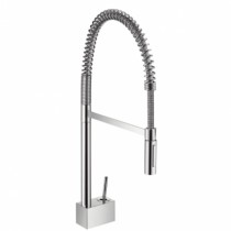 Hansgrohe Spültischmischer AXOR Starck Semi-Pro chrom verstellbare Brause Edelstahlfeder