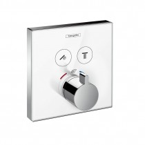 HG Thermostat Unterputz ShowerSelect Glas 2 Verbraucher weiss/chrom