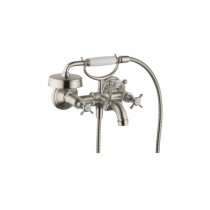 Hansgrohe AXOR Montreux Zweigriff Wannenarmatur Aufputz, nickel gebürstet 16540820