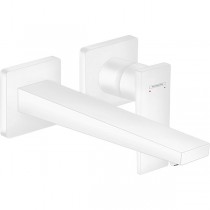 Hansgrohe 2-Loch Waschtischarmatur Unterputz Metropol F-Set mattweiss langer Ausl.