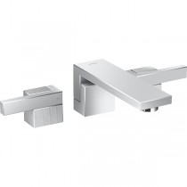 Hansgrohe 3-Loch Waschtischarmatur Axor Edge F-Set Wandmontage Diamantschliff chrom