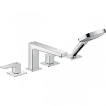 Hansgrohe 4-Loch Wannenarmatur Metropol F-Set chrom Wannenrandmontage