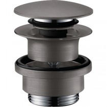 Hansgrohe Ablaufventil push-open DN32 brushed black chrome mit Überlaufloch