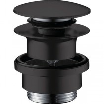 Hansgrohe Ablaufventil push-open DN32 mattschwarz mit Überlaufloch