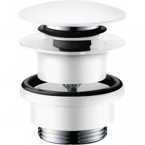 Hansgrohe Ablaufventil push-open DN32 mattweiss mit Überlaufloch