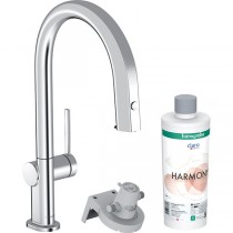 Hansgrohe Aqittura M91 FilterSystem 210, Ausziehauslauf, 1jet, Starter Set Chrom