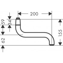 Hansgrohe Auslauf Küche Wand 200mm chrom  