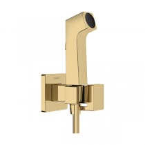 Hansgrohe Bidette Handbrause 1jet E EcoSmart für Kaltwasser mit Brausehalter und Brauseschlauch 125 cm Polished Gold Optic