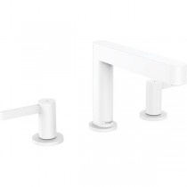 Hansgrohe 3-Loch Waschtischarmatur 110 Finoris mit Push-Open Ablaufgarnitur mattweiss