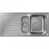 Hansgrohe S44 S440-A517 100 Einbauspüle 342/145 mit Abtropffläche und automatischer Ablaufgarnitur Edelstahl