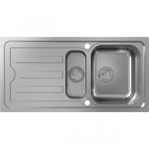 Hansgrohe S44 S440-F517 100 Einbauspüle 342/145 mit Abtropffläche und automatischer Ablaufgarnitur Edelstahl