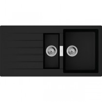 Hansgrohe S52 S520-F530 Einbauspüle mit automatischer Ablaufgarnitur Graphitschwarz